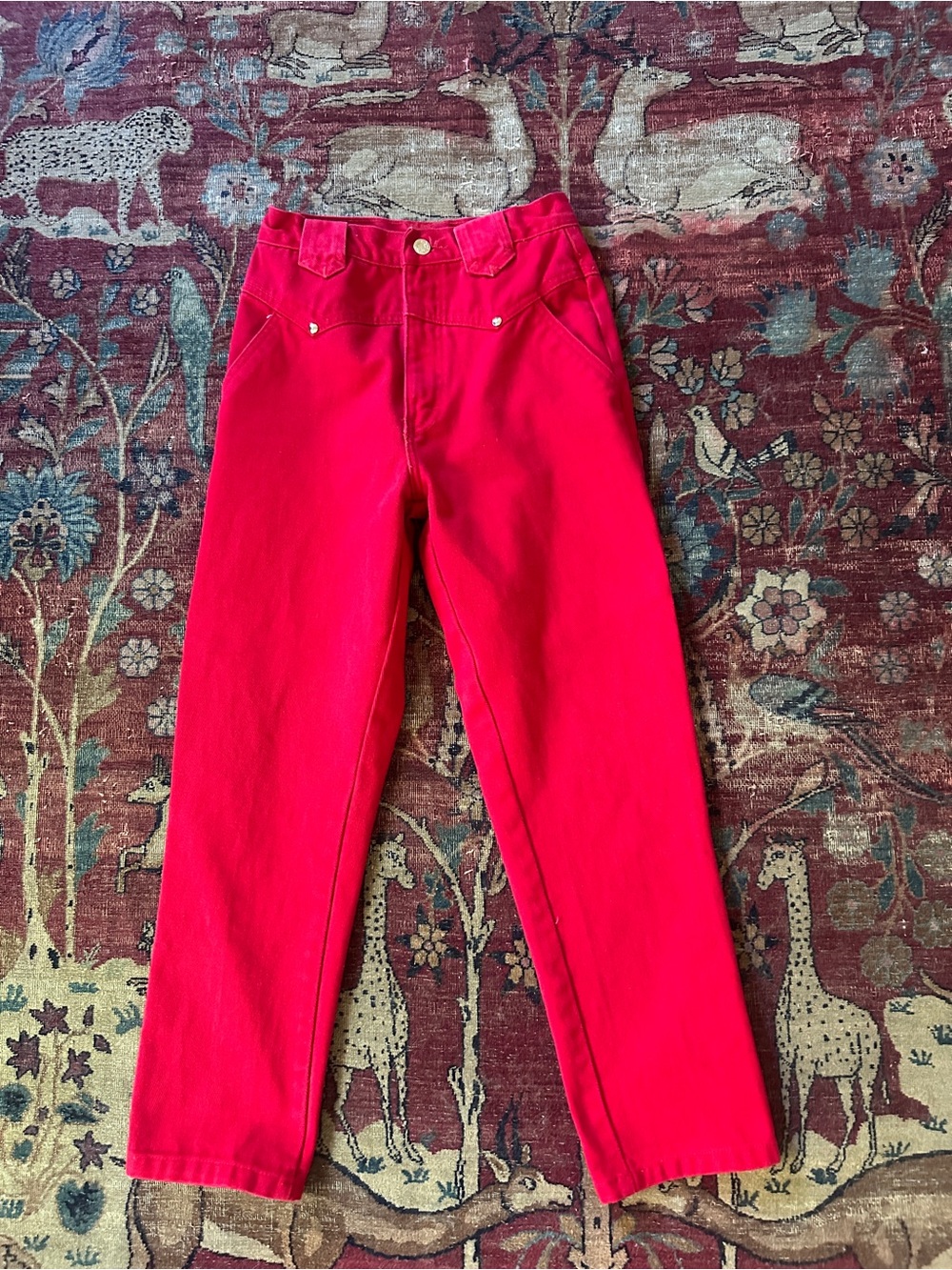 Vintage Western Wear  Red High-Waist Pants Stoney River Mountain Wear